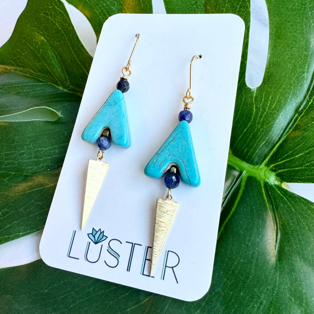 Stone + Glass Statement Earrings