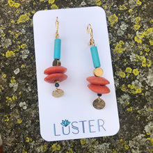 Load image into Gallery viewer, Stone + Glass Statement Earrings
