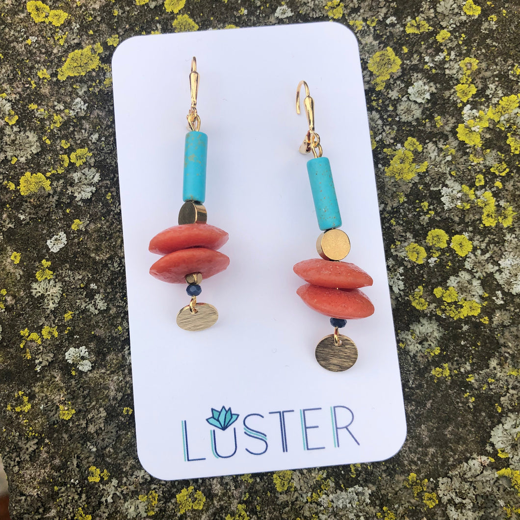 Stone + Glass Statement Earrings