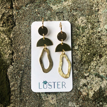 Load image into Gallery viewer, Brass Abstract Geometric Dangle Statement Earrings
