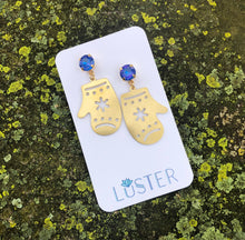 Load image into Gallery viewer, Wintry Brass Mitten Earrings
