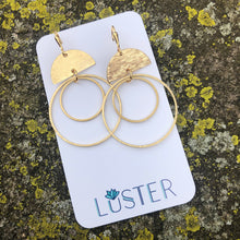 Load image into Gallery viewer, Brass Double Hoop Lightweight Statement Earrings
